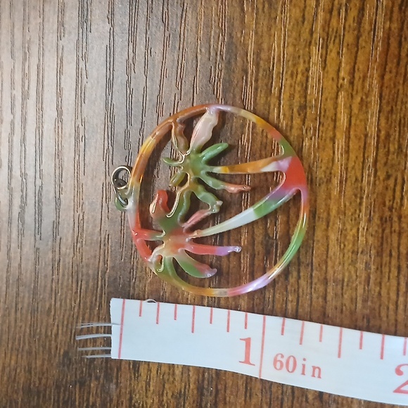 PALM 🏝 TREE SUMMER VIBES PENDANT, OR REGGAE FESTIVAL COLORS PENDANT-4  NECKLACE - Picture 7 of 7